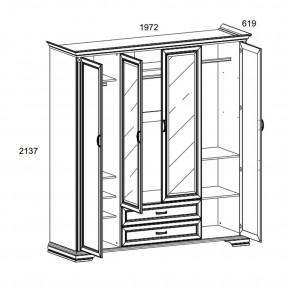 Шкаф 4D2S Z , MONAKO, цвет Сосна винтаж в Качканаре - kachkanar.mebel24.online | фото 1