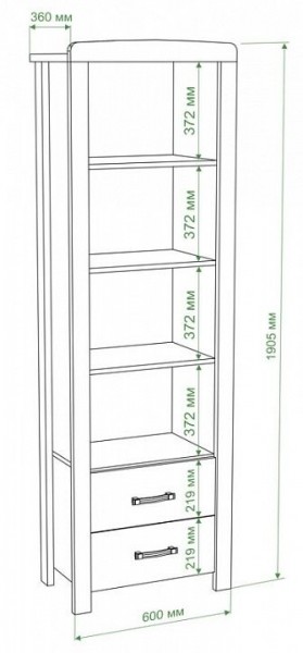 Шкаф книжный Бартоло ВТД-СФ в Качканаре - kachkanar.mebel24.online | фото 2