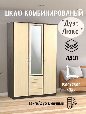 Шкаф комбинированный Дуэт Люкс с зеркалом в Качканаре - kachkanar.mebel24.online | фото 3
