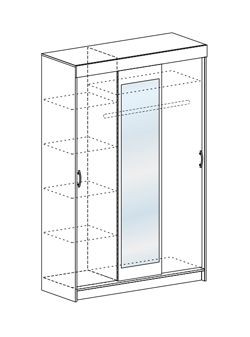 Шкаф-купе Басса ШКК 551 шимо шимо светлый/темный в Качканаре - kachkanar.mebel24.online | фото 3
