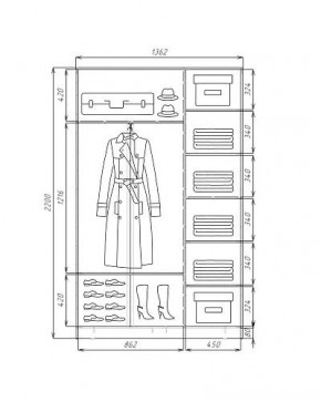 Шкаф-купе ХИТ 22-4-14-77 (420) в Качканаре - kachkanar.mebel24.online | фото 3