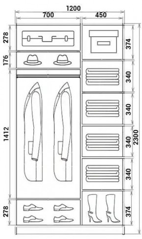 Шкаф-купе ХИТ 23-12-77 (620) в Качканаре - kachkanar.mebel24.online | фото 2
