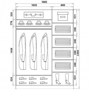Шкаф-купе ХИТ 24-17-88 (620) в Качканаре - kachkanar.mebel24.online | фото 3