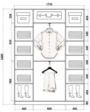 Шкаф-купе ХИТ 24-4-18/2-151 (420) в Качканаре - kachkanar.mebel24.online | фото 3