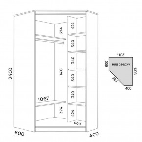 Шкаф-купе ХИТ-У-L-24-64-11 в Качканаре - kachkanar.mebel24.online | фото 3