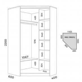 Шкаф-купе ХИТ-У-R-22-64-77 в Качканаре - kachkanar.mebel24.online | фото 3