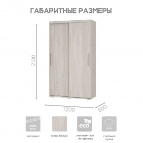 Шкаф-купе ШКК-11 (ясень белый) в Качканаре - kachkanar.mebel24.online | фото 7