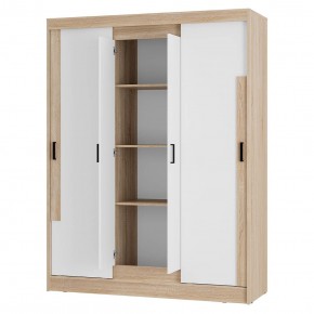 Шкаф-купе Смарт ШКК-06 (дуб сонома/белый) в Качканаре - kachkanar.mebel24.online | фото 3