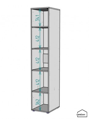 Шкаф Linnea MHR-1-2 2050х400х510 (Графит-М 11.1.25) в Качканаре - kachkanar.mebel24.online | фото 3
