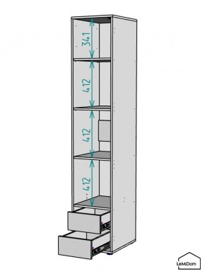 Шкаф Linnea MHR-1-4 2050х400х510 (ДВ-М 11.1.25) в Качканаре - kachkanar.mebel24.online | фото 3