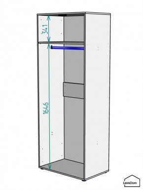 Шкаф Linnea MHR-2 2050х800х510 (Графит-М 11.1.25) в Качканаре - kachkanar.mebel24.online | фото 3
