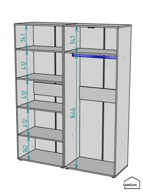 Шкаф Linnea MHR-4PO-1 2050х1600х510 (Белый-М 11.1.2) в Качканаре - kachkanar.mebel24.online | фото 3