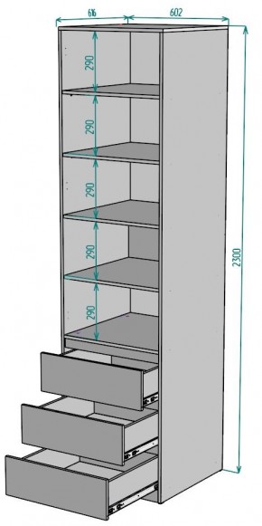 Шкаф Мальта H158 в Качканаре - kachkanar.mebel24.online | фото 2