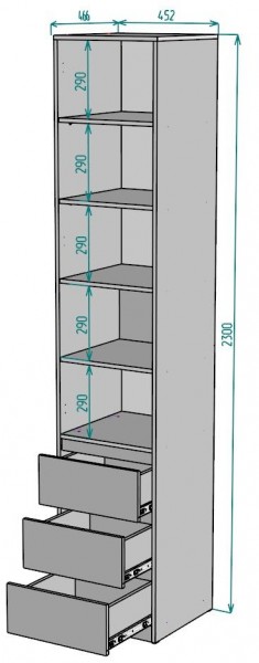 Шкаф Мальта H160 в Качканаре - kachkanar.mebel24.online | фото 2