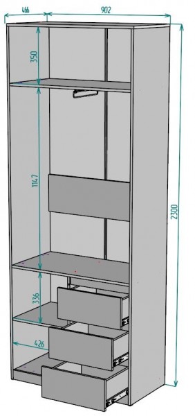 Шкаф Мальта H188 в Качканаре - kachkanar.mebel24.online | фото 2