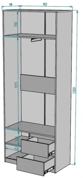 Шкаф Мальта H196 в Качканаре - kachkanar.mebel24.online | фото 2