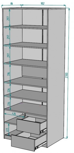 Шкаф Мальта H202 в Качканаре - kachkanar.mebel24.online | фото 2