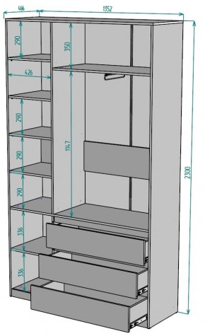 Шкаф Мальта H204 в Качканаре - kachkanar.mebel24.online | фото 2