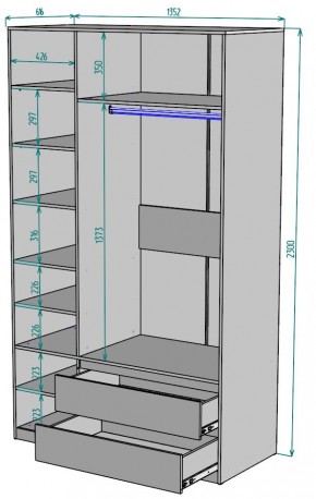 Шкаф Мальта H216 в Качканаре - kachkanar.mebel24.online | фото 2