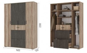 Шкаф Нельсон ШК03 Дуб каньон/железный камень в Качканаре - kachkanar.mebel24.online | фото 2