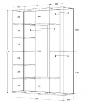 Шкаф Норден 1600 (Белый текстурный) в Качканаре - kachkanar.mebel24.online | фото 3