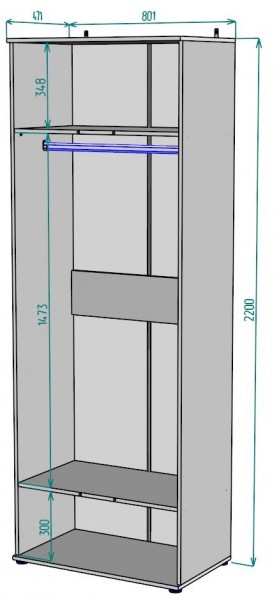 Шкаф Ольга H58 в Качканаре - kachkanar.mebel24.online | фото 2