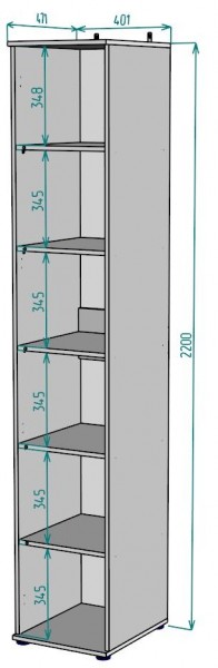 Шкаф Ольга H59 в Качканаре - kachkanar.mebel24.online | фото 2