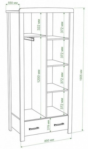 Шкаф платяной Бартоло Ш2Д в Качканаре - kachkanar.mebel24.online | фото 2