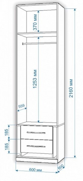 Шкаф платяной Нобиле Пл-60/60 в Качканаре - kachkanar.mebel24.online | фото 2