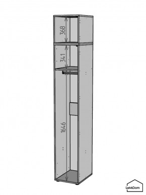 Шкаф с антресолью Linnea MHR-1A-1 2450х400х510 (Белый-М 11.1.2) в Качканаре - kachkanar.mebel24.online | фото 3