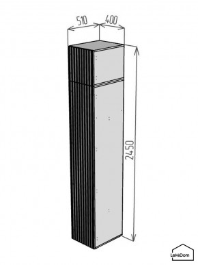 Шкаф с антресолью Linnea MHR-1A-4 2450х400х510 (Графит-М 11.1.25) в Качканаре - kachkanar.mebel24.online | фото 2