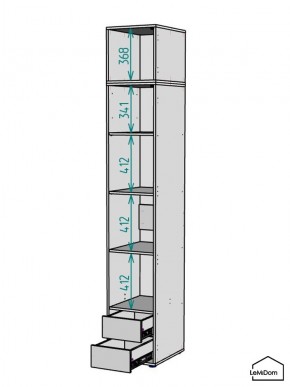 Шкаф с антресолью Linnea MHR-1A-4 2450х400х510 (Графит-М 11.1.25) в Качканаре - kachkanar.mebel24.online | фото 3