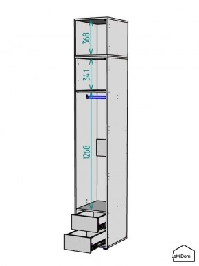 Шкаф с антресолью Linnea MHR-1POA-3 2450х400х510 (Белый-М 11.1.2) в Качканаре - kachkanar.mebel24.online | фото 3