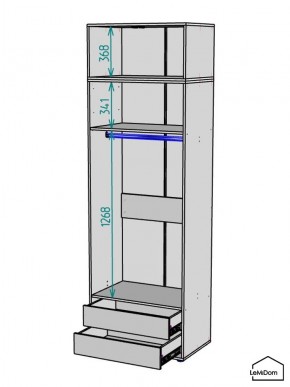 Шкаф с антресолью Linnea MHR-2A-3 2450х800х510 (ДВ-М 11.1.25) в Качканаре - kachkanar.mebel24.online | фото 3