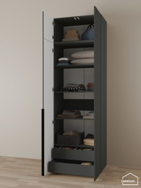 Шкаф с антресолью Linnea MHR-2A-3 2450х800х510 (Графит-М 11.1.25) в Качканаре - kachkanar.mebel24.online | фото 6