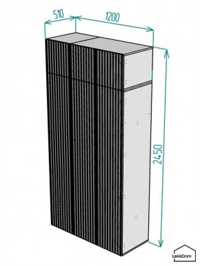 Шкаф с антресолью Linnea MHR-3POA-1 2450х1200х510 (Белый-М 11.1.1) в Качканаре - kachkanar.mebel24.online | фото 2