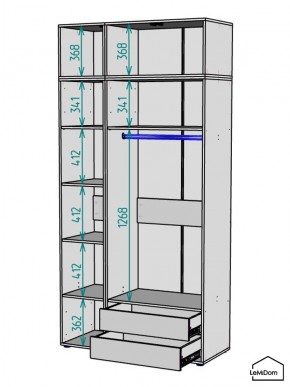 Шкаф с антресолью Linnea MHR-3POA-2 2450х1200х510 (Белый-М 11.1.1) в Качканаре - kachkanar.mebel24.online | фото 3