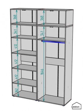 Шкаф с антресолью Linnea MHR-4A-1 2450х1600х510 (Белый-М 11.1.2) в Качканаре - kachkanar.mebel24.online | фото 3