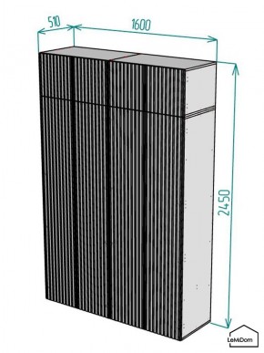 Шкаф с антресолью Linnea MHR-4POA-1 2450х1600х510 (Белый-М 11.1.2) в Качканаре - kachkanar.mebel24.online | фото 2