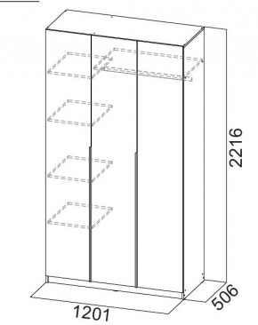 Шкаф ШК-5 (1200) Белый текстурный в Качканаре - kachkanar.mebel24.online | фото