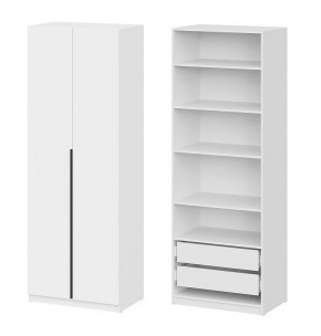 Шкаф ШК-5 + 4 полки + ящики (800) Белый текстурный в Качканаре - kachkanar.mebel24.online | фото 1