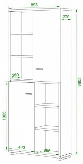 Шкаф-витрина Домино ПУ-30-2-ФС в Качканаре - kachkanar.mebel24.online | фото 2