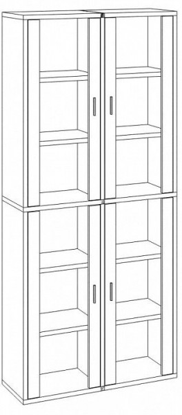 Шкаф-витрина Домино СУ(ш2в2)+4ФС в Качканаре - kachkanar.mebel24.online | фото 2