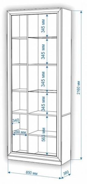 Шкаф-витрина Нобиле ШВтВ-ФСД-БЯН в Качканаре - kachkanar.mebel24.online | фото 3