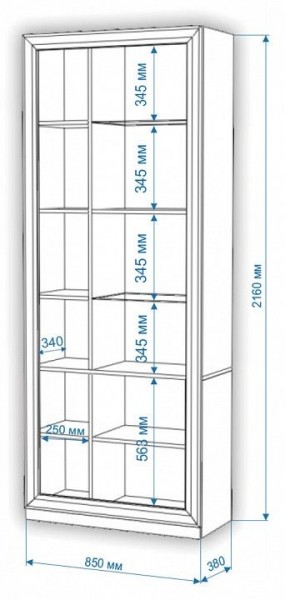 Шкаф-витрина Нобиле ШВтВ-ФСД-ФГК в Качканаре - kachkanar.mebel24.online | фото 3