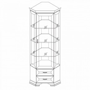 Шкаф-витрина угловой Сиена в Качканаре - kachkanar.mebel24.online | фото 2