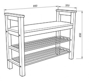 Скамья 85 Кантри для обуви, массив сосны, цвет белый в Качканаре - kachkanar.mebel24.online | фото 3