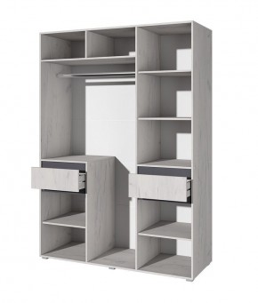 Спальный гарнитур Лиана (Дуб Крафт Белый/Графит) в Качканаре - kachkanar.mebel24.online | фото 13