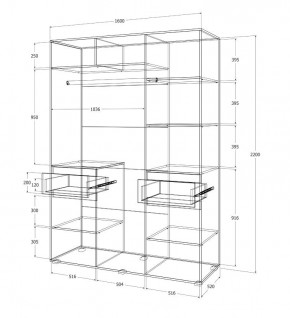 Спальный гарнитур Лиана (Дуб Крафт Белый/Графит) в Качканаре - kachkanar.mebel24.online | фото 14