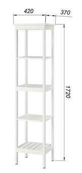 Стеллаж 420 Кантри, массив сосны, цвет белый в Качканаре - kachkanar.mebel24.online | фото 3